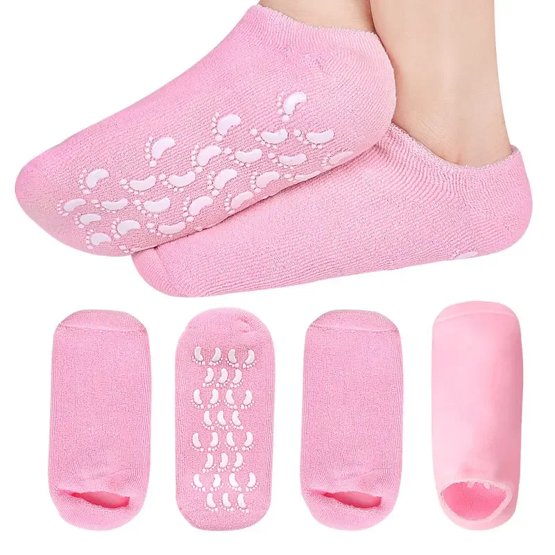Low Price Moisture SPA Gel Socks Anti-slip for dry feet callus remover silicone spa gel socks