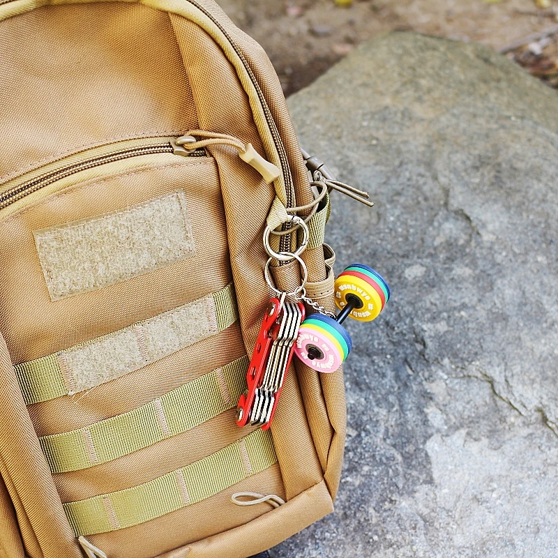 neoprene dumbbell DIY business 3D llaveros CHAVEIRO lead three hole fitness weight plate keychain