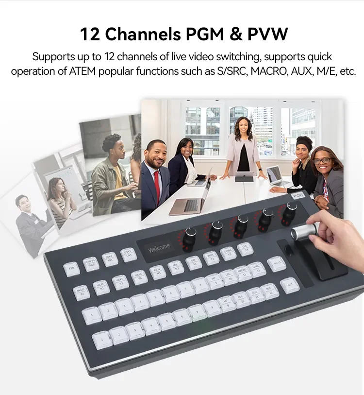 2024 Upgraded  ptz camera joystick controller Broadcast Video Streaming and ATEM VMix BMD Directed keyboard
