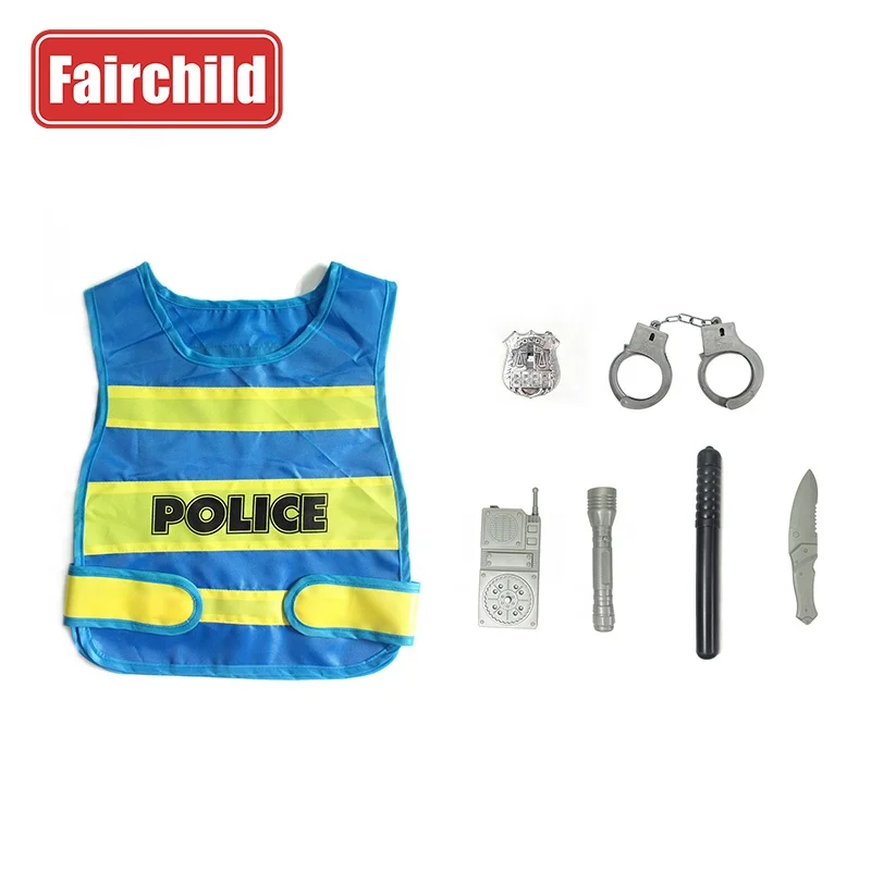 Cosplay Costume Fire Police Pretend Role Play Gift Set Career Costumes and Character Costumes Flame Retardant Material