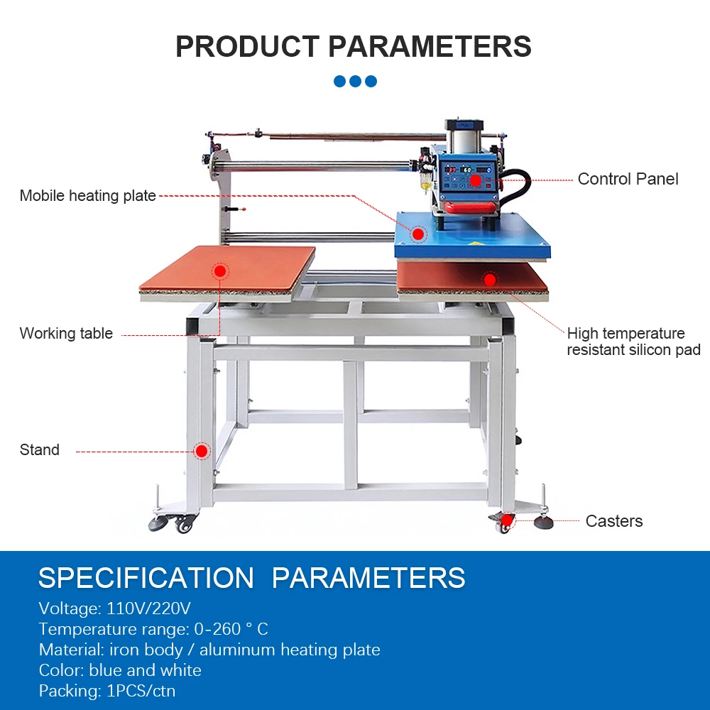 MomoTech 40X50cm Automatic Opening Pneumatic Sublimation Heat Press for Fast and Accurate Image Transfer on Textiles