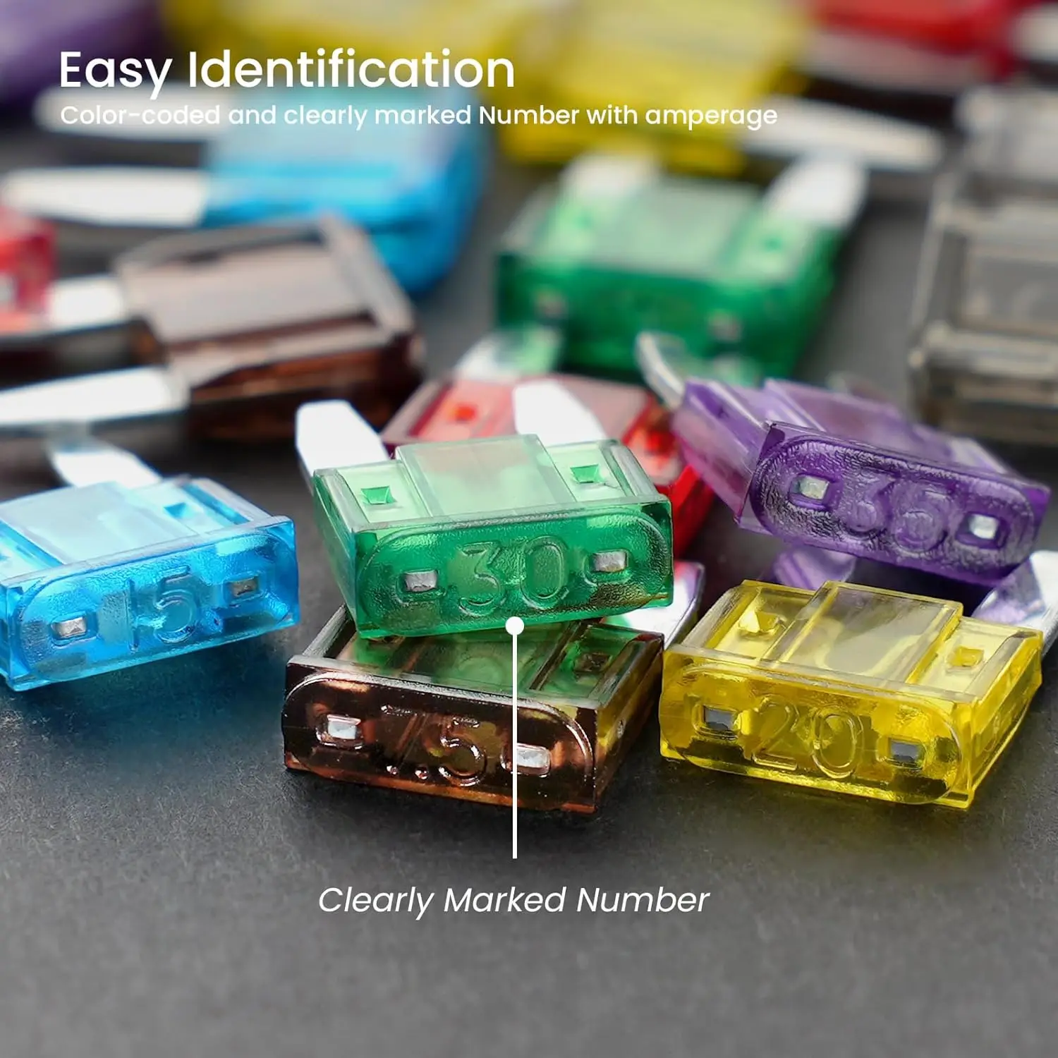 Automotive Mini Car Replacement Fuses, Blade Fuse for Car/RV/Truck/SUV/Motorcycle/Boat