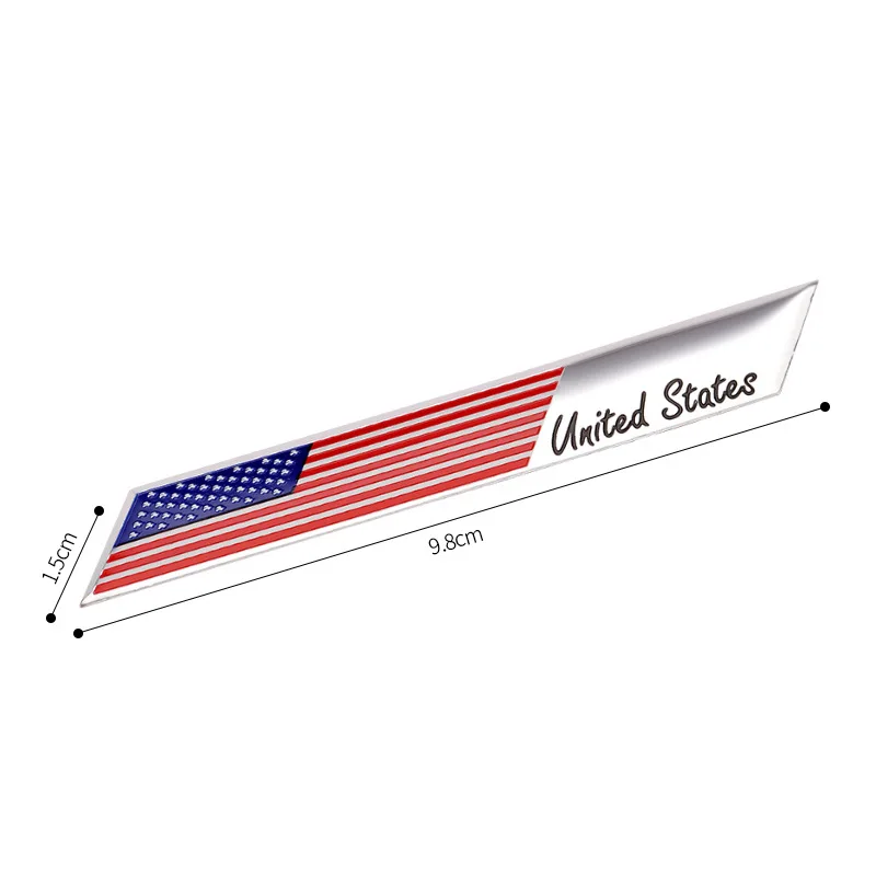 Many Nation flag metal car stickers on stick cheap price aluminum emblem small size custom logo Applicable to American flag