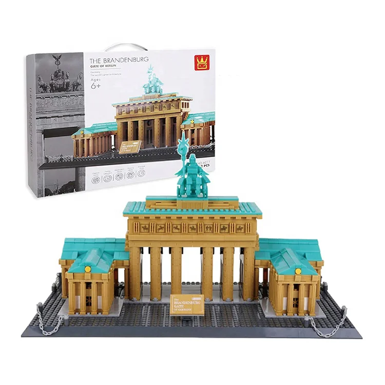 Pc Small particle building blocks sets model toy home decoration Berlin Brandenburg Gate brick toys Famous Buildings scenic spot