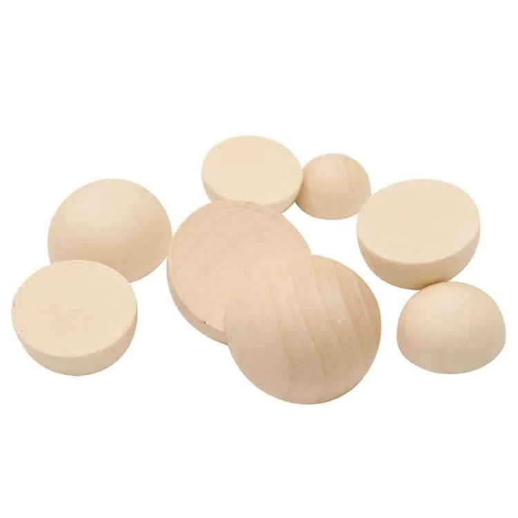Unfinished Solid Wood Half Ball Dome Findings, Natural Wooden Hemisphere, Half Round Ball Decoration Crafts