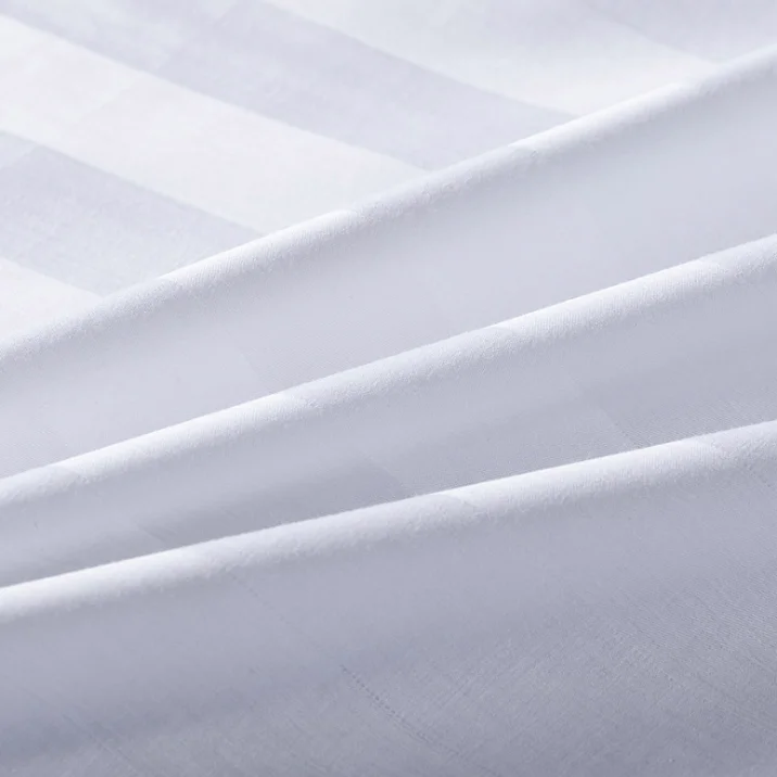 OEM single double queen king size cotton 40S 1 & 3cm stripe hotel bedding duvet cover bed sheet set