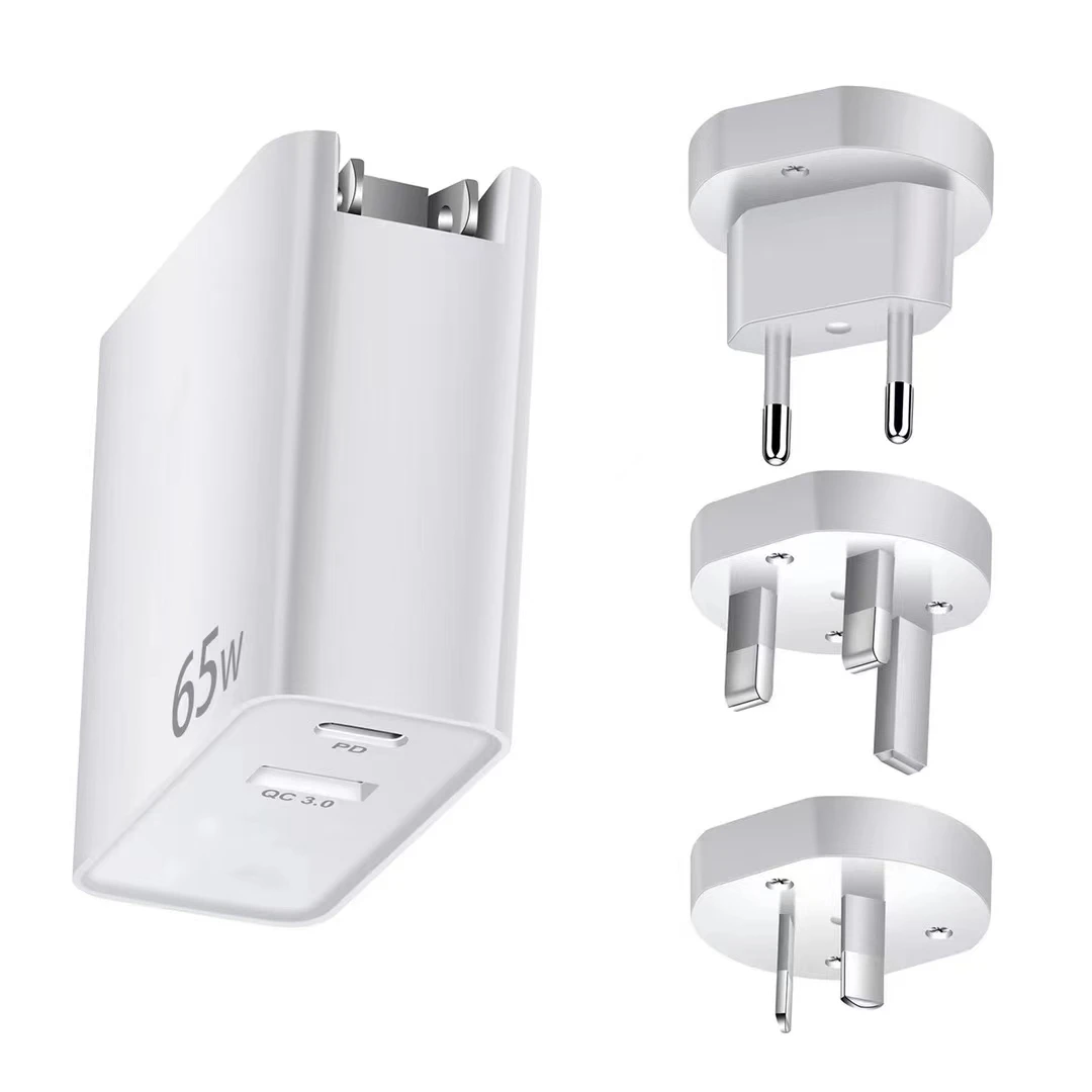 NEW GaN Quick Wall Charger C+A 65W PPS High Power Fast Charge PD 65w gan charger for Type-C Laptop MacBook iPad iPhone