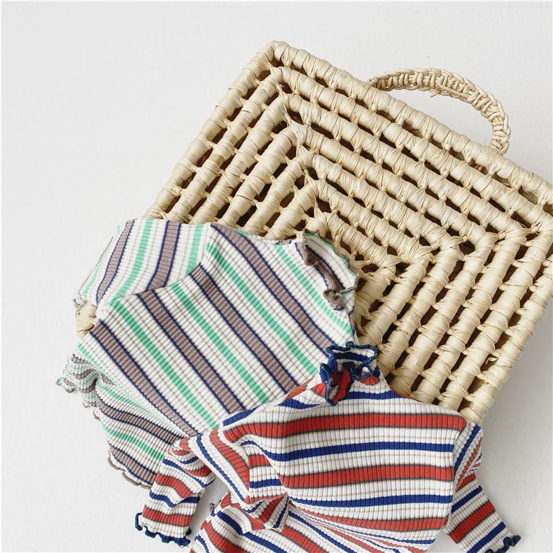 
Q2-baby 3557 China Supply Toddler Long-Sleeve T-Shirt Striped Baby T Shirts Clothing 