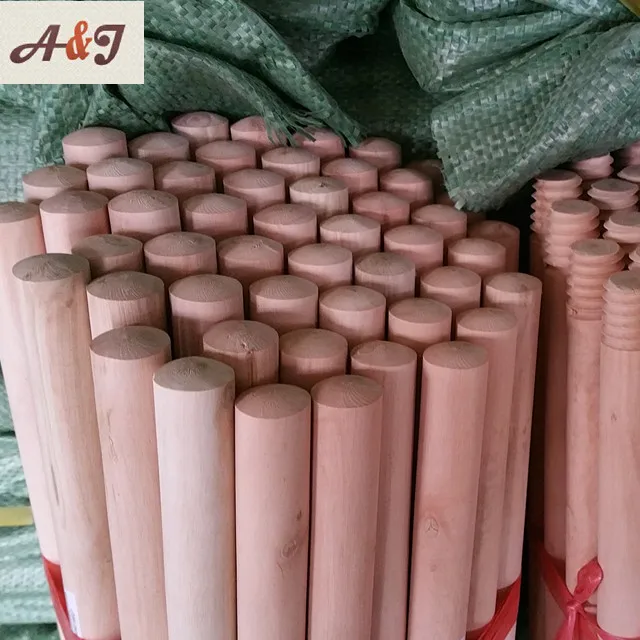 high quality 120cm length wooden broom stick for household cleaning