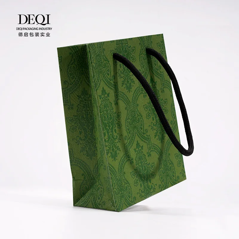 Custom printing logo small size luxury european shopping gift paper bags with handle for earring pendant jewelry brands boutique