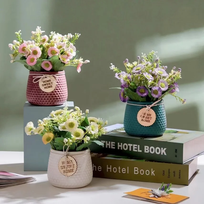 Цветы для украшения свадьбы, искусственный цветок с горшком