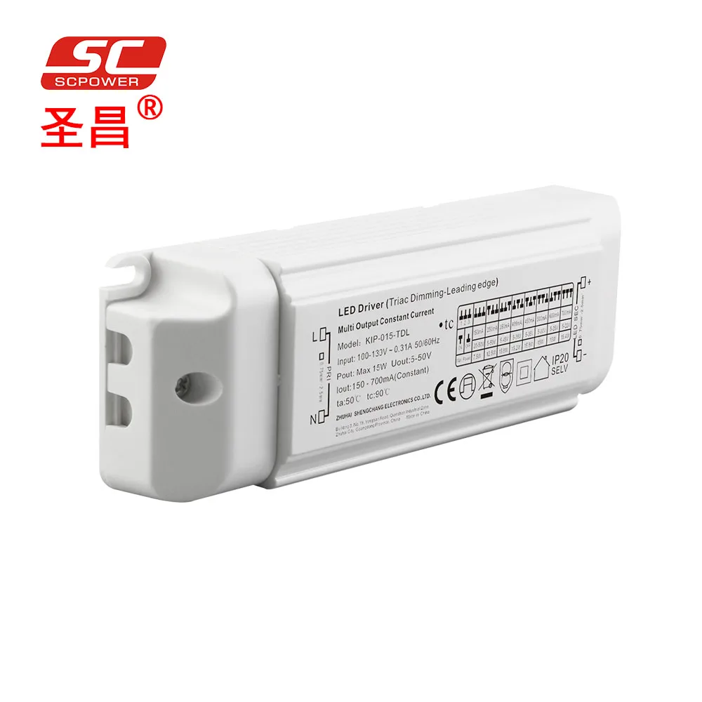constant current driver 150mA 250mA 350mA 400mA DC 15W Constant Current Dimmable LED Driver 450mA 500mA 600mA 700mA