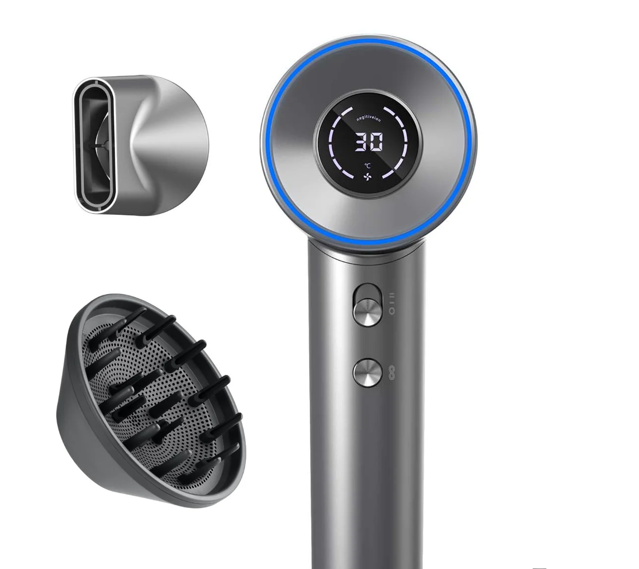 Высокоскоростной светодиодный экран 1600 Вт профессиональный ионный фен для волос с низким уровнем шума NTC постоянной температурой Фен