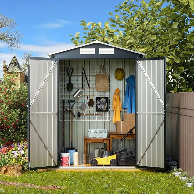 Classic Outdoor Garden Shed All Season Rot Proof Metal Storage Tool Storage Shed
