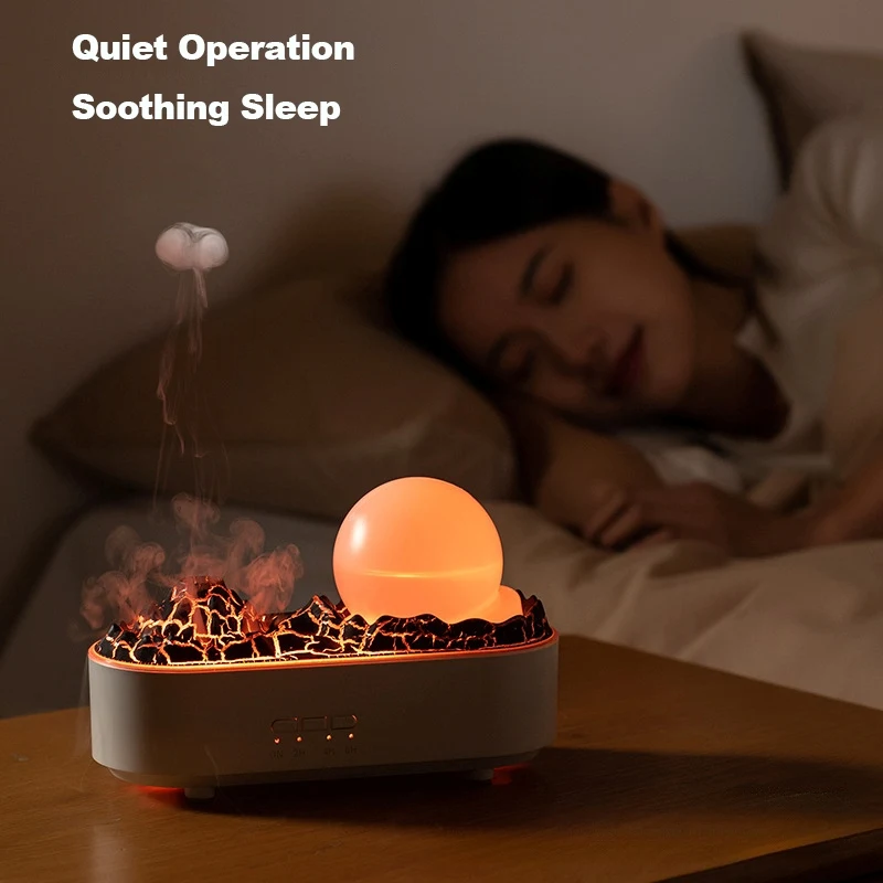 Air Vaporizer 200ml Diffuser White Crystal Ball Volcano Lava Humidifier