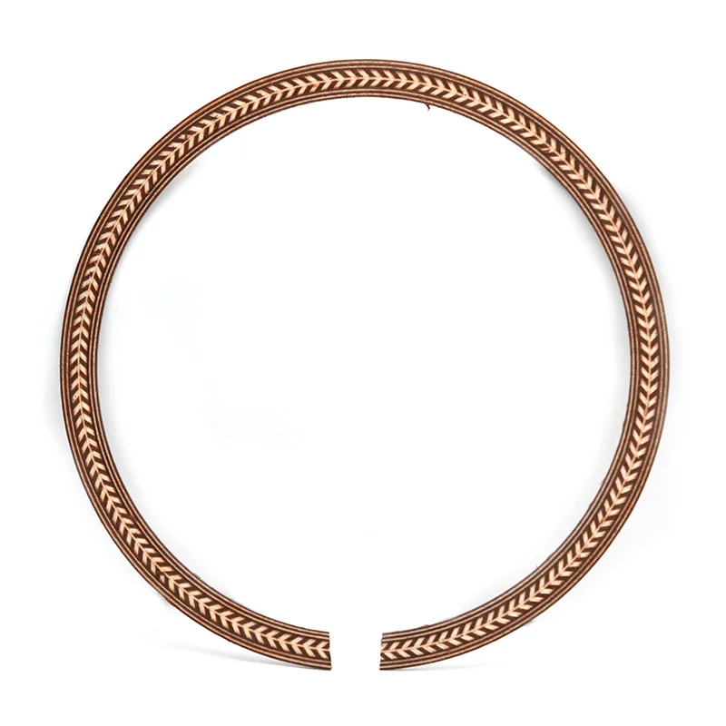 110x8 мм акустическая липа Soundhole Rosette декор с рисунком рыбьей косточки; Корпуса гитары проект части кофейного цвета