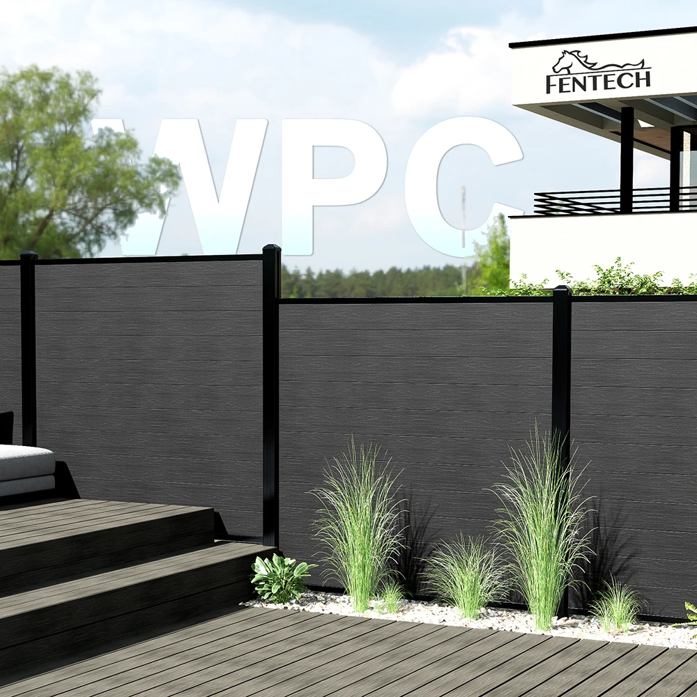 Fentech Garden Wpc Fence Panels Outdoor,Wpc Composite Fencing Post Boards,Wpc Wood Grain Wall Fencing