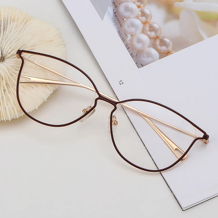 Stylish cat eye comfortable woman metal ladies specs eyeglasses frames