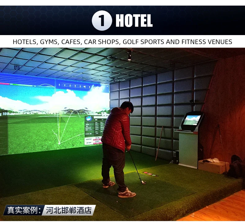 PGM P6 china indoor golf simulator 4k camera projector korea system virtual simulateur de golf for home trainer practice