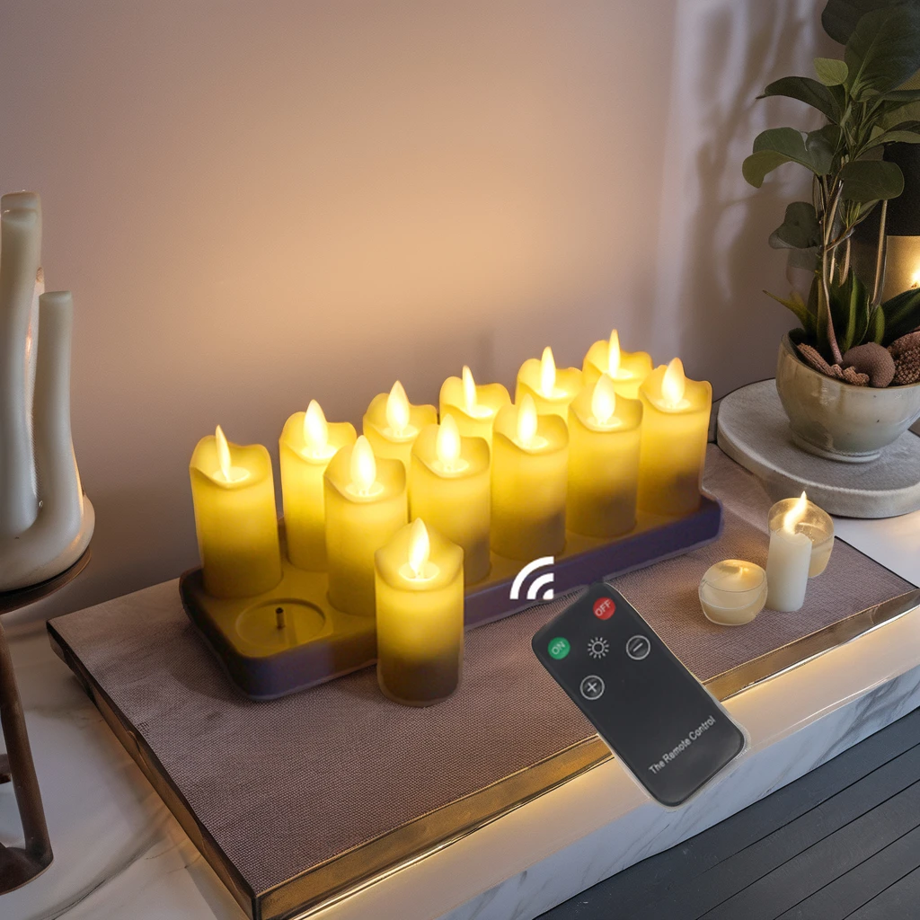 Top Picks Rechargeable Or Battery Party Flameless 3D Real Flame Candles Led Light Wax Candles With Remote Control Moving Flame
