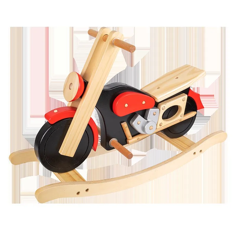 New arrival wooden motorcycle game funny wood baby rocker boys perfect wooden rocking horse