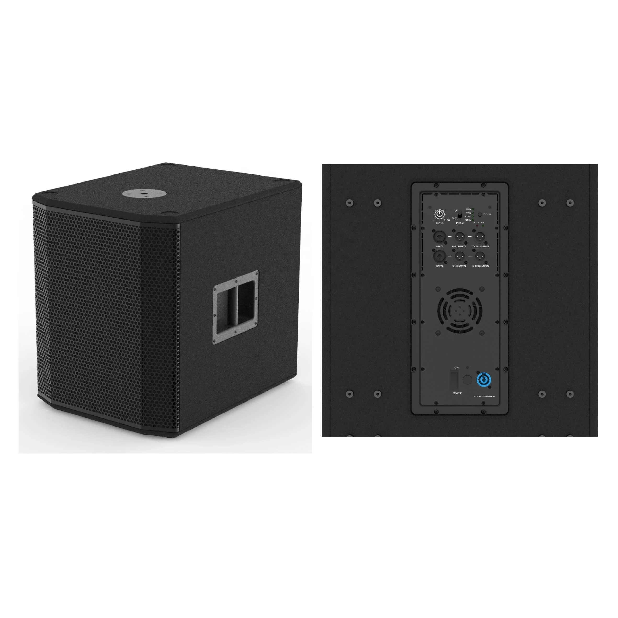 PA active subwoofer PWHSUB-series 15/18 inch 1600W Powered speaker Professional wooden active stereo subwoofer with DSP