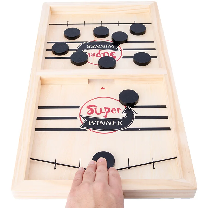2021 Fast Sling Puck Board Competitive Game Paced Wooden Table Hockey Winner Games Interactive Chess Toys Desktop Battle Game
