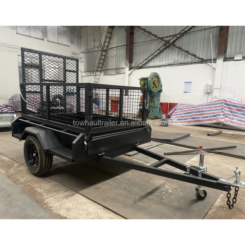 Customized high performance hot dip galvanized powder coating Single Axle Box Trailer