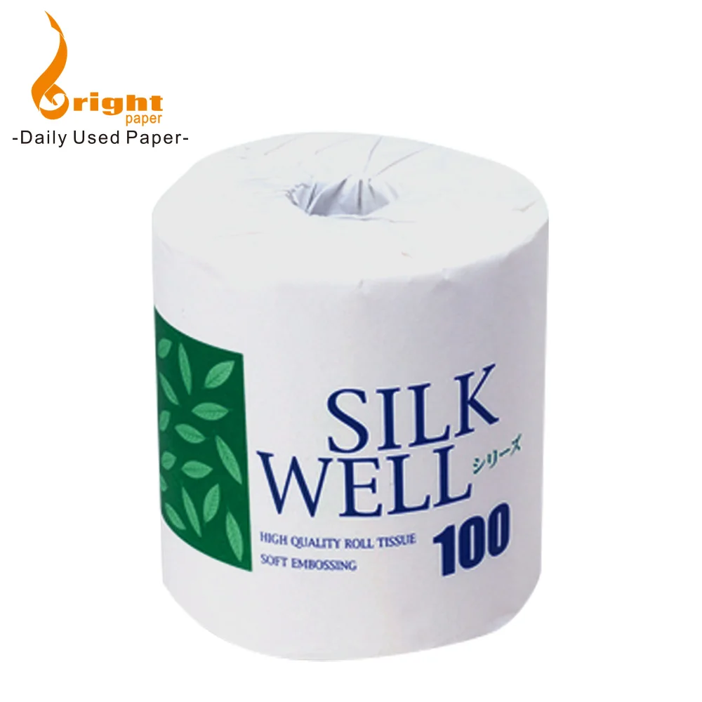 Natural white virgin wood pulp paper tissue jumbo roll toilet paper for bathroom (62423102786)