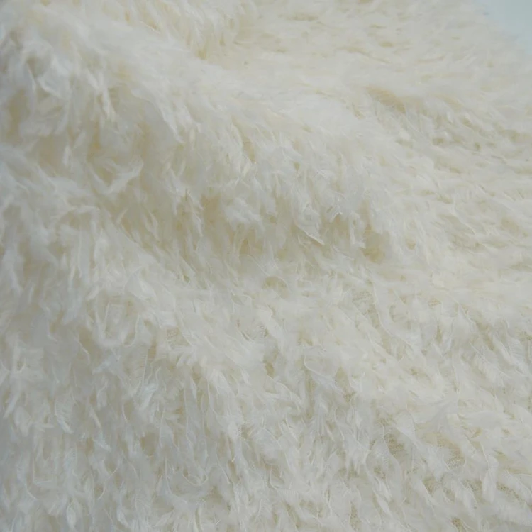 Weighted Curly Long Pile Plush Brushed Polyester Artificial Sheep Faux Wool Lamb Skin Fur Fabric