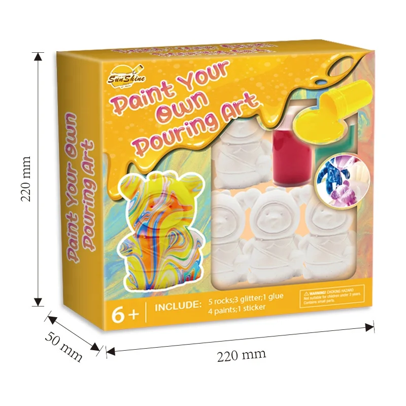 2024 Fluid Pigment Art Set Fluid Painting  Kit Custom Plaster Shape