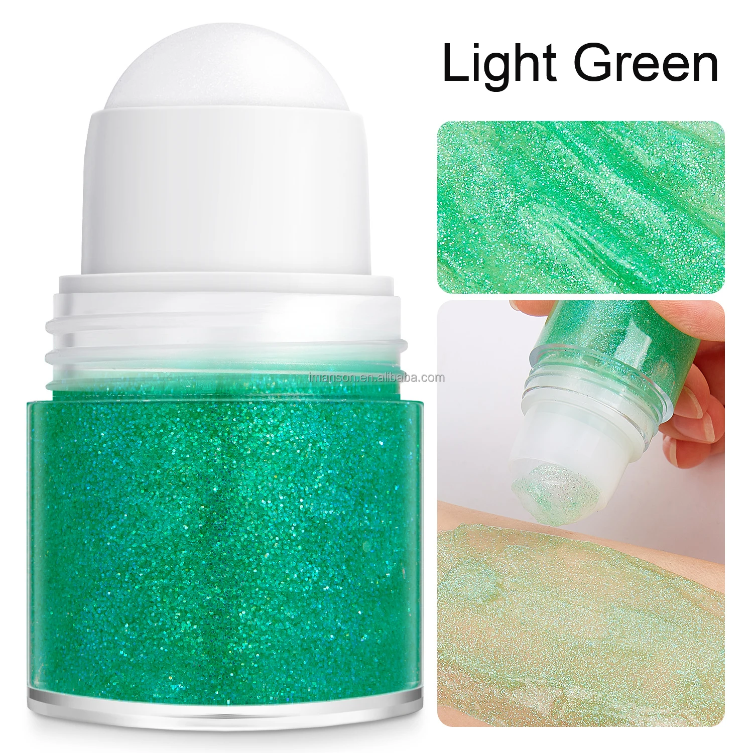 New Design 12 Colors Makeup Glitter Rollers Roll-on Body Glitter Gel for Body Face Hair