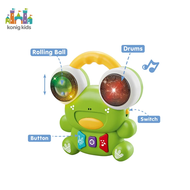 Konig KidsJuguetes Educativo Cute Frog With Sound and Lights Early Learning Musical Baby Toys Educational
