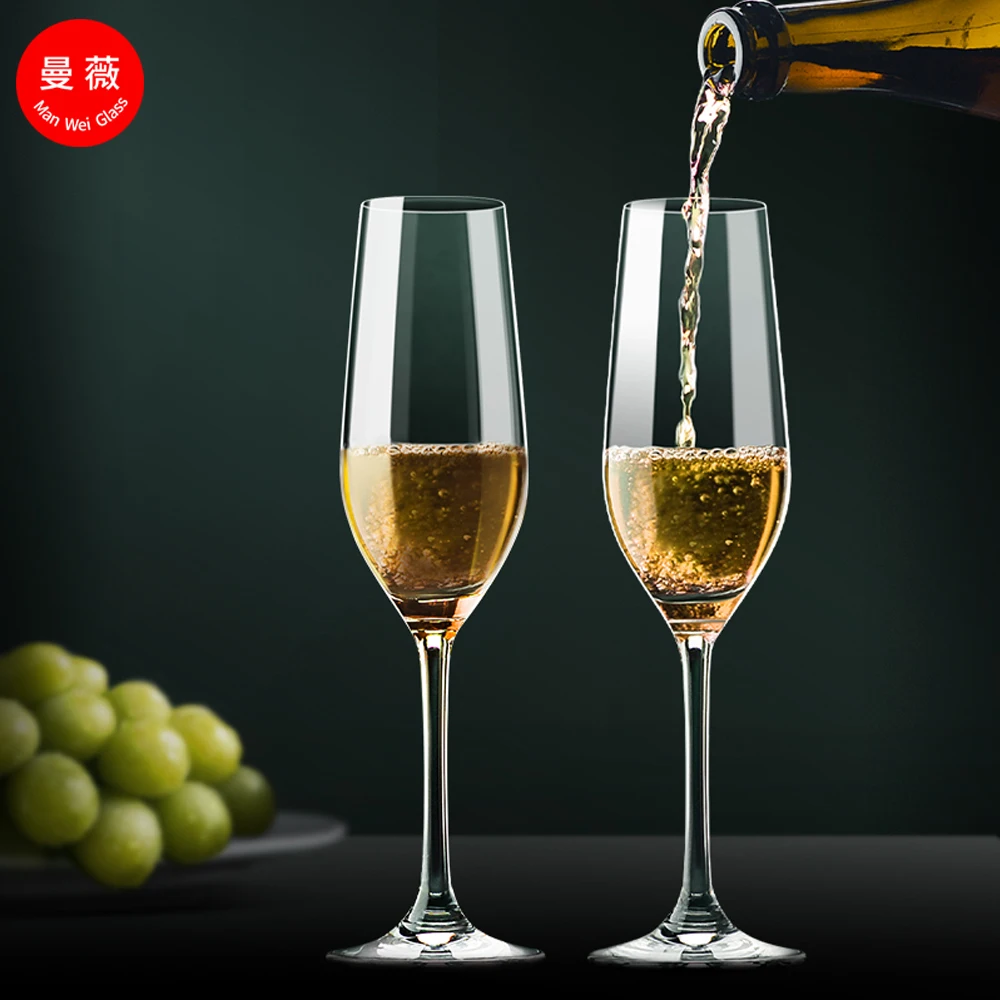 Wholesale Luxury Goblet Crystal  Wine Glass Set Wine Glasses Customizable Embossed Champagne Flutes
