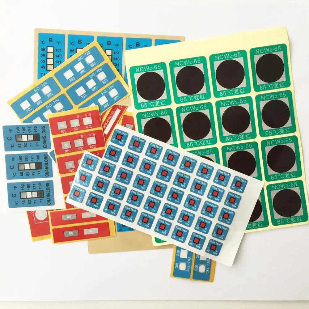 Thermal Temperature Sensor Stickers 65 Degrees Reversible Temperature Labels