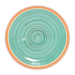 Best sales new design plate restaurant,colorful hand painted round ship Ceramic Restaurant Plate