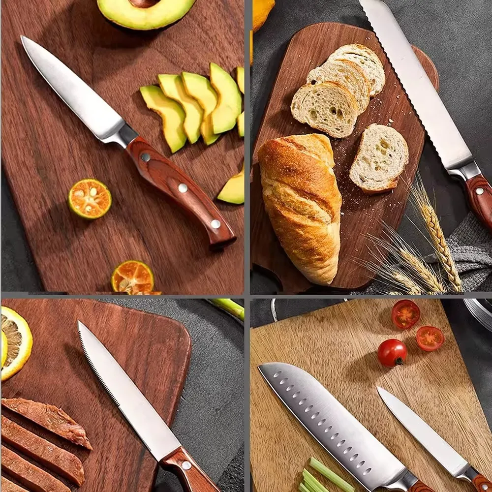 Kitchen knife set household stainless steel chef 16 piece set knife combination fruit knife complete set
