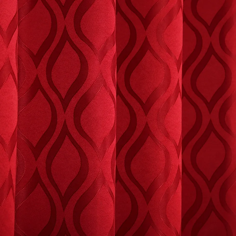 Высококачественная Панама США Европа полиэстер красная втулка Cortina жаккардовая занавеска