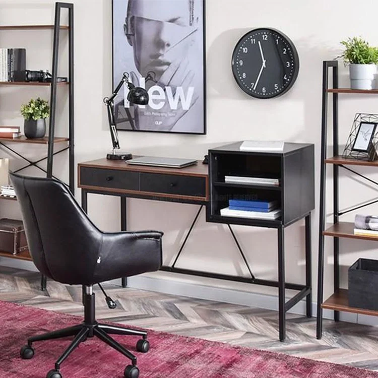 Best selling MDF walnut wood computer desk and desk for office or home walnut color