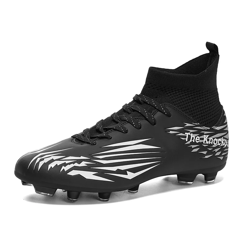 2024 New high ankle sports turf futsal indoor soccer shoes cheap rubber sole football boots for men