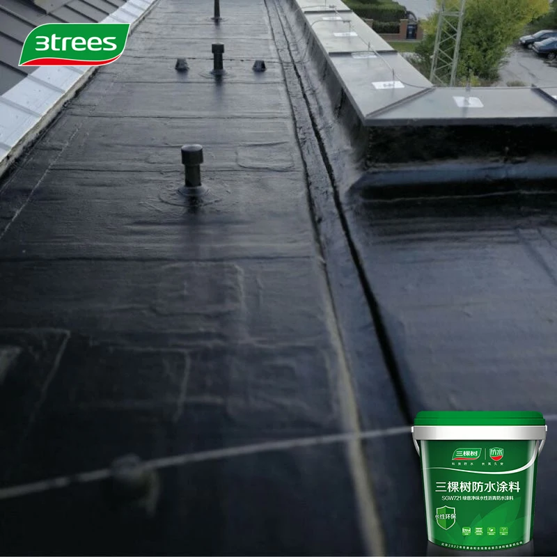 3trees Green Refreshing Water Based Emulsion Waterproof Paint Elastomeric Acrylic Polymer Waterproofing Coating For Construction