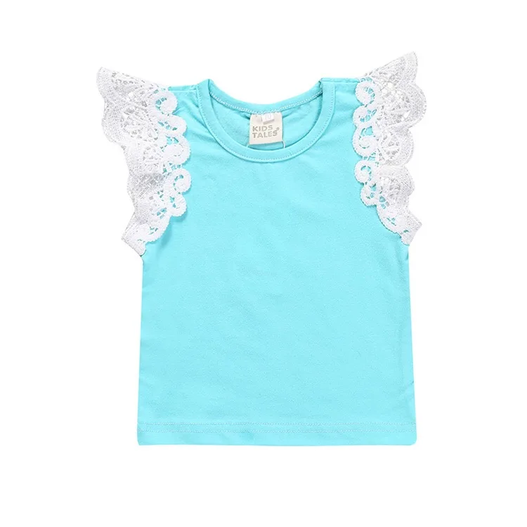 Hot style summer T-shirt new style baby lace candy fly sleeve vest