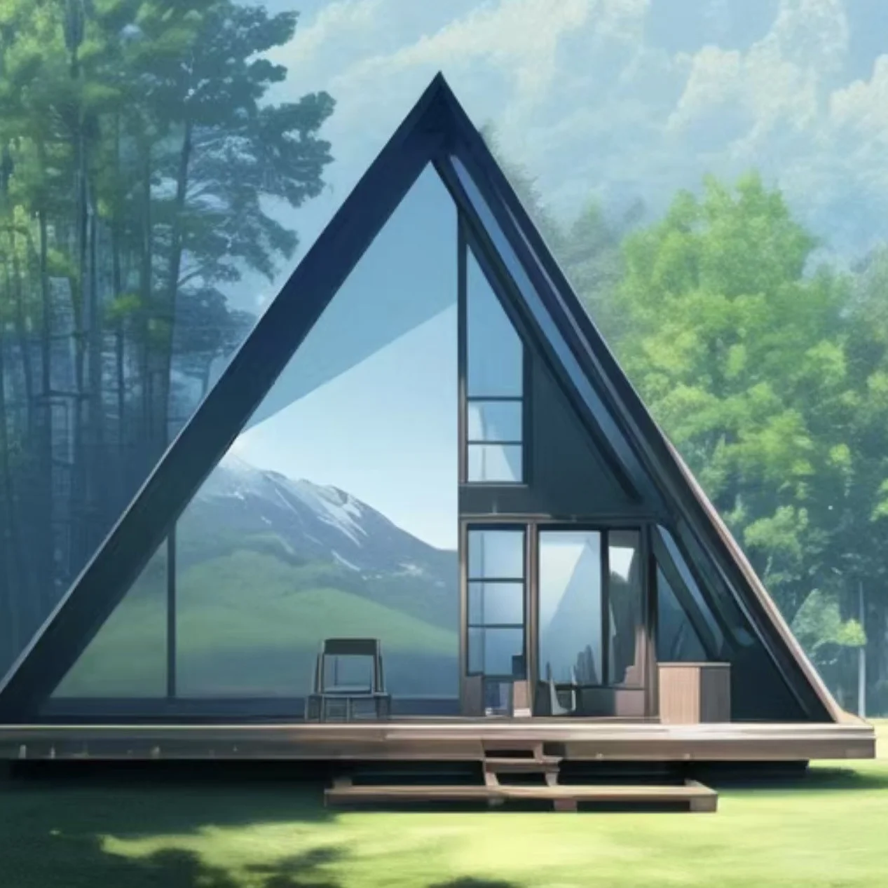 Luxury Triangular Container House Steel Mobile B&B Space Capsule for Leisure Vacation Internet Celebrity Hotel Landscape