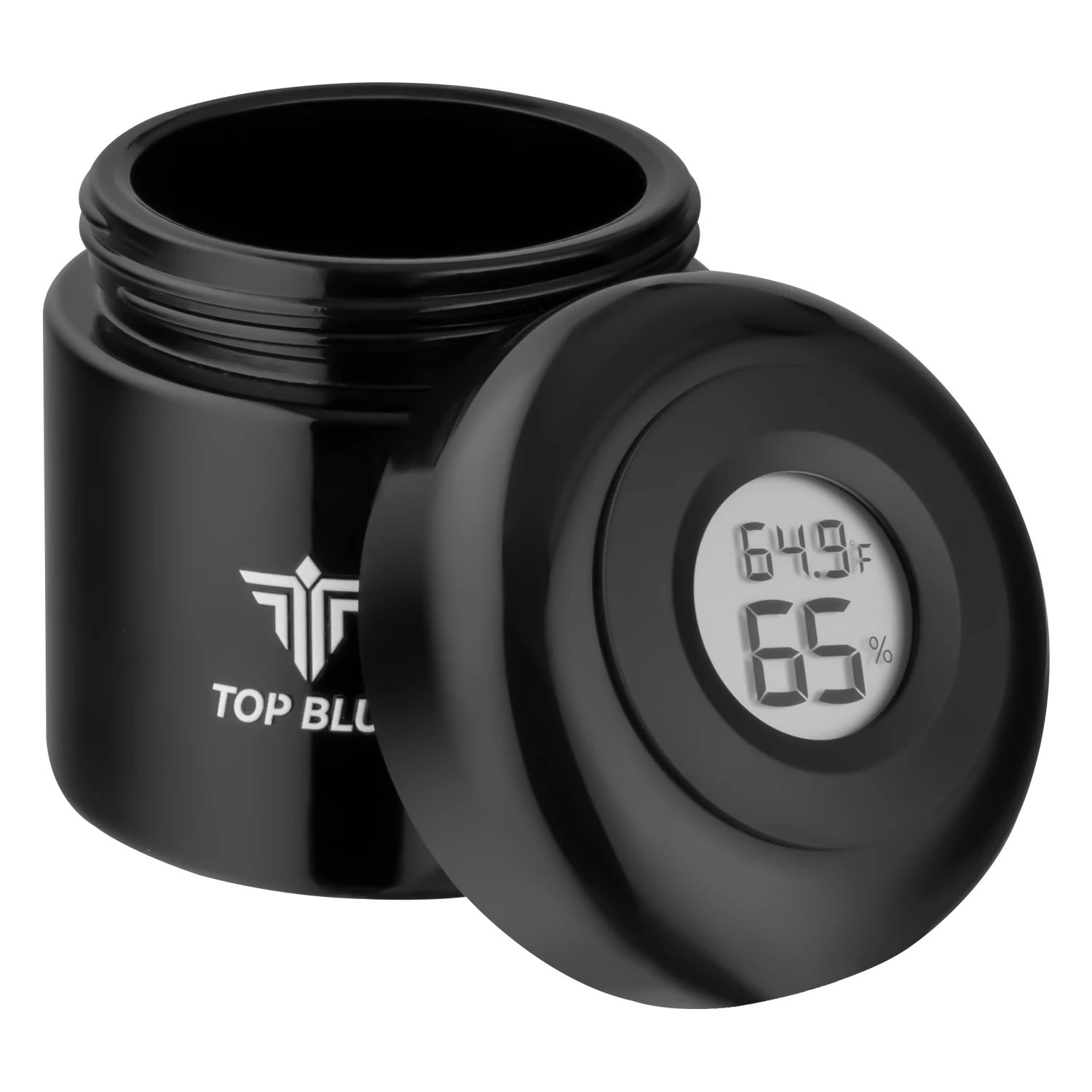 AMZ smell proof miron violetglass jar stash Storage With Hygrometer display lid