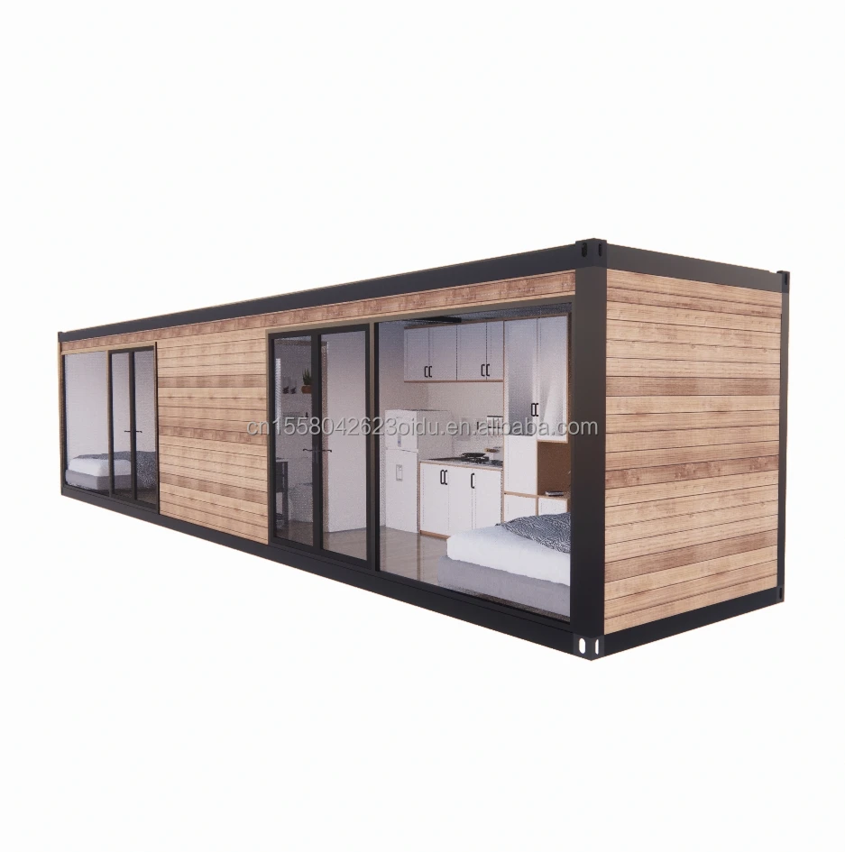 EU 40ft double bedroom container  glass door prefabricated living room container room