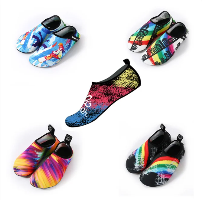 New Beach Swimming Water Sport Socks Anti Slip Shoes Yoga Fitness Dance Swim Surfing Diving Underwater Shoes for Kids Men Women