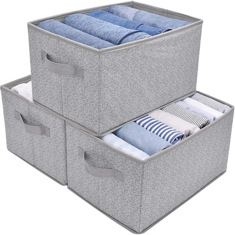 Fabric Closet Organizer Shelf Cube storage Box with Handles collapsible Home Office Storage Baskets for clothes