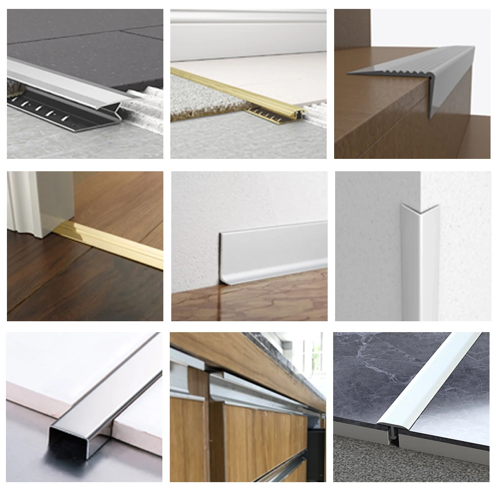 Tile Edging Profiles for Floor and Wall Edges Decoration Round Shape Aluminum Tile Trim