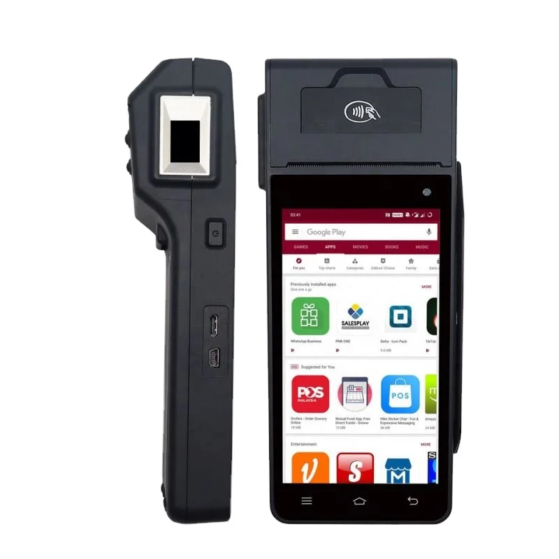 Metax  Z90 Android 7.1/12.0 GO 4G WIFI Android Handheld POS EDC card swipe machine with printer pos system