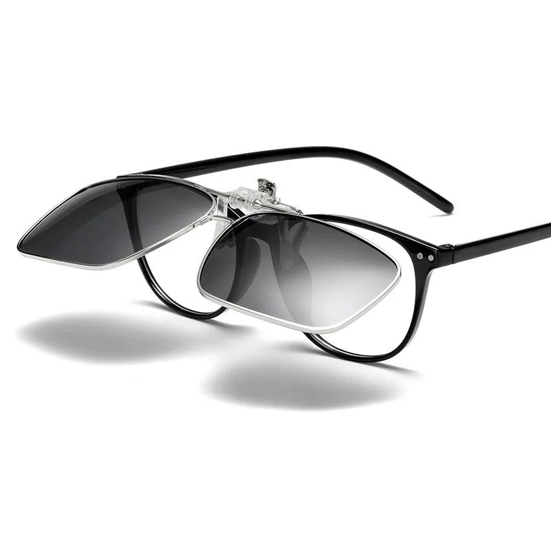 Clip On Sunglasses Mirrored Clip-On Flip Up Polarized Lens For Prescription Glasses